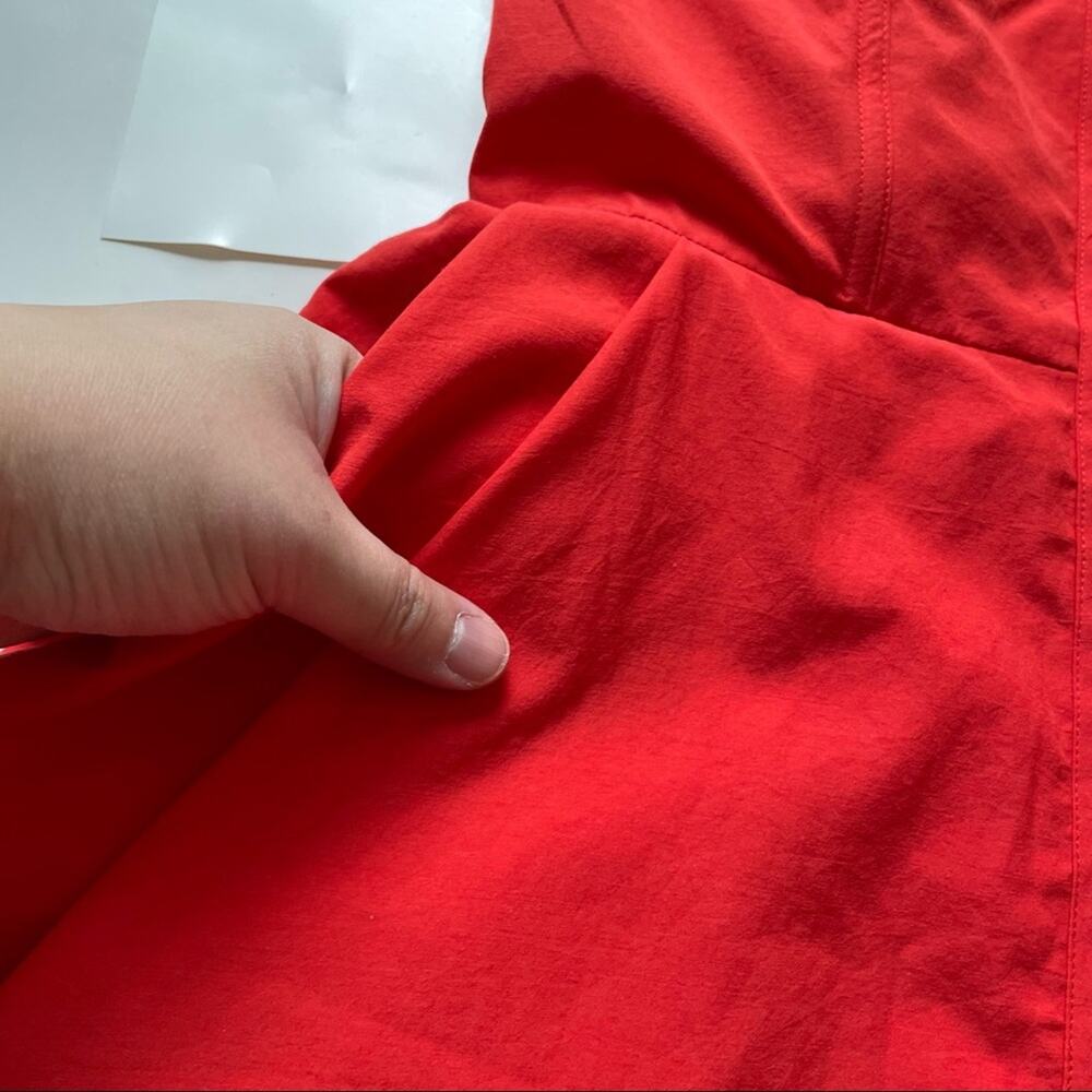 Hayden Harnett Blake Dress Strapless Tulip Pockets Red Zipper Front Red M GUC - Picture 6 of 11